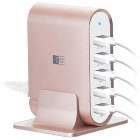 Bytech Bytech CLCS05100RG 6 Port USB Hub Charging Station; Rose Gold CLCS05100RG